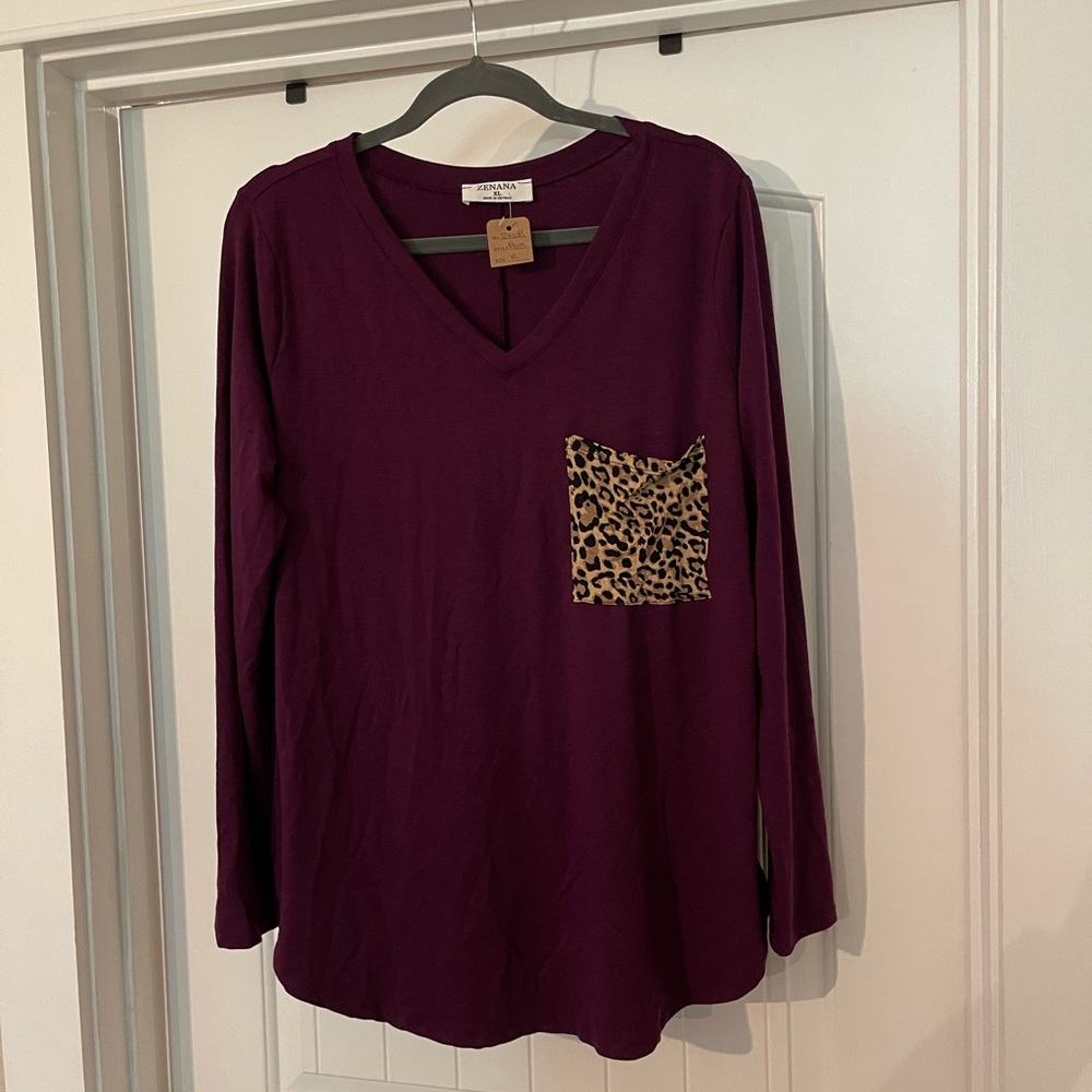 Plum/purple with leopard pocket size xL
